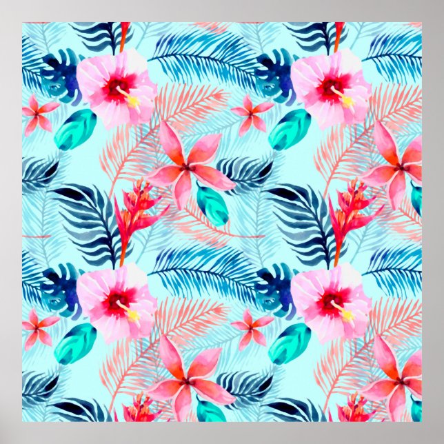 Poster Fundo de papel digital tropical (Frente)