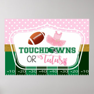 Poster Fundo de Revelação de Gênero Touchdowns ou Tutus