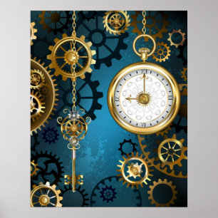 Poster Fundo de tartaruga com engrenagens