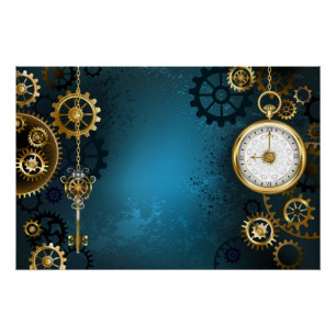 Póster Fundo de tartaruga com engrenagens