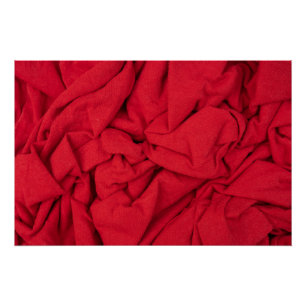 Póster Fundo de Têxtil Luxuoso Vermelho Escuro Enrugado