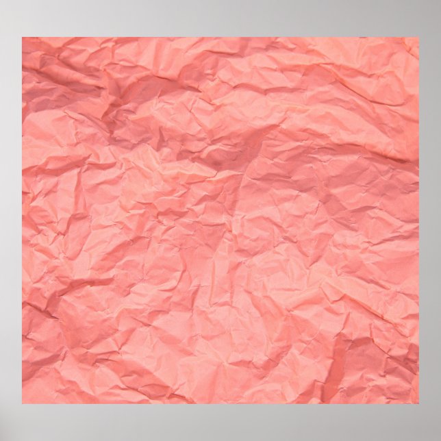 Poster Fundo de Textura de Papel Enrugado Rosa (Frente)