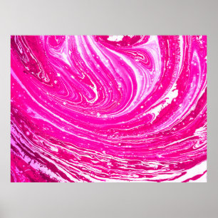 Poster Fundo de tinta rosa mista