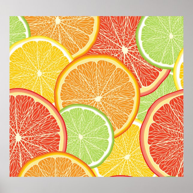 Poster Fundo de toranja e abstrato laranja. (Frente)