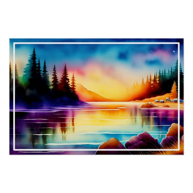 Póster Fundo De Verão Com Palmeiras-56790 (Frente)