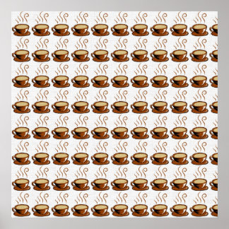 Poster Fundo de Xícaras de Café