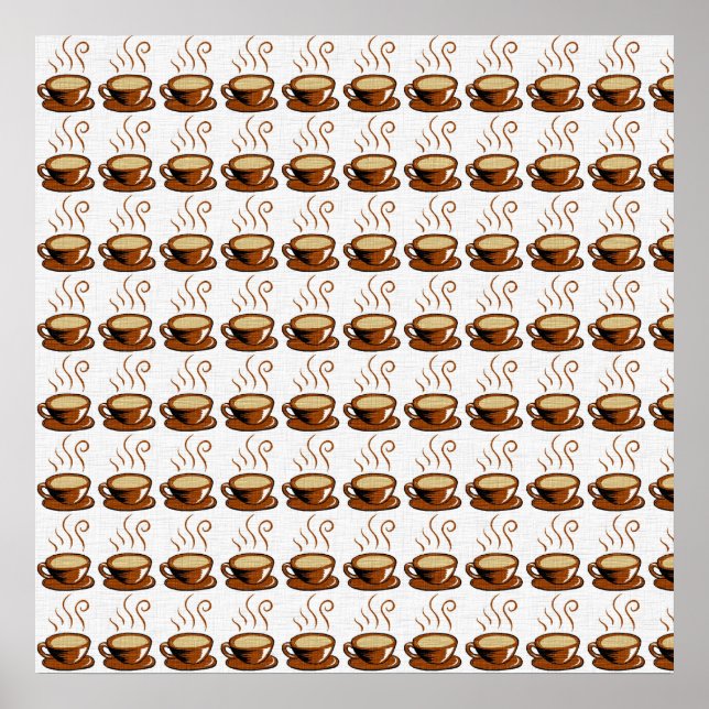 Poster Fundo de Xícaras de Café (Frente)