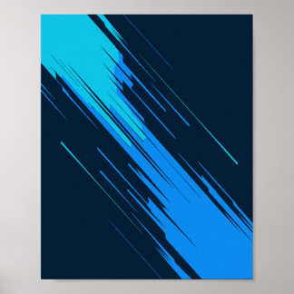 Poster Fundo do Abstrato de Streaks Azul Dinâmico