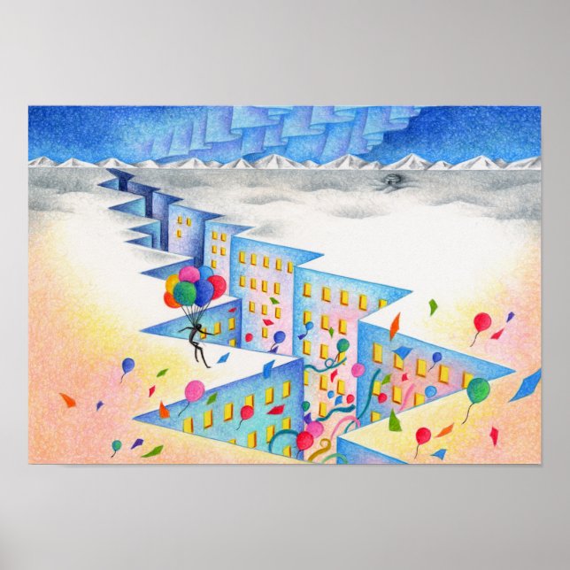 Poster Fundo do gelo. Cidade de crevasses. (Frente)