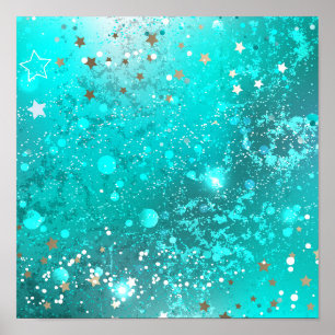 Poster Fundo do Mint Turquoise Foil