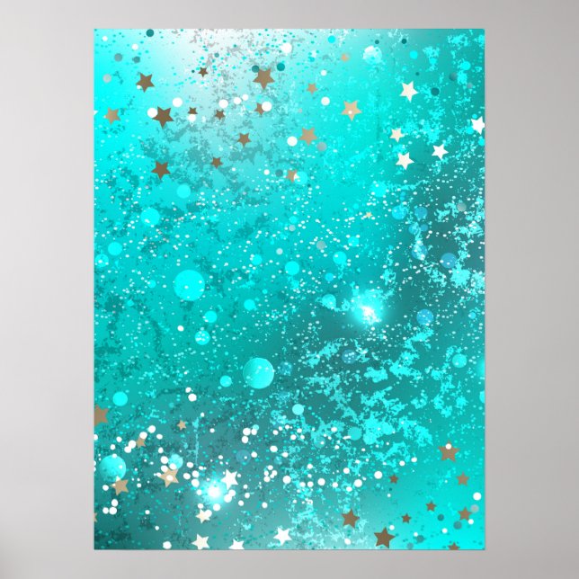 Poster Fundo do Mint Turquoise Foil (Frente)