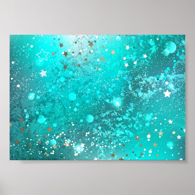 Poster Fundo do Mint Turquoise Foil (Frente)