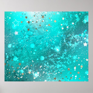 Poster Fundo do Mint Turquoise Foil