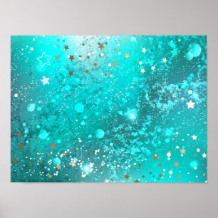 Poster Fundo do Mint Turquoise Foil