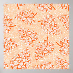 Poster Fundo do outono. Padrões de fundo sem costura de f