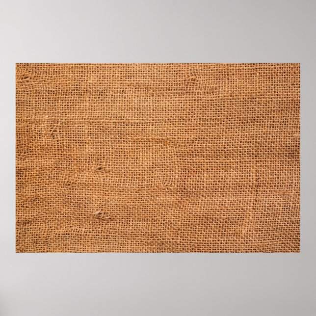 Poster Fundo do pano castanho de burlap ou pano de saco (Frente)