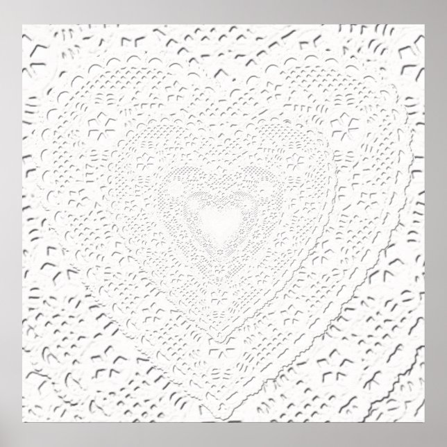 Póster Fundo do Tecido de rendas brancas falsas (Frente)