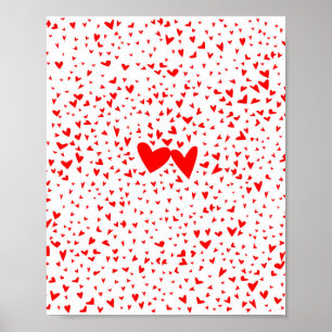 Poster Fundo dos Corações de Amor Pequeno Vermelho