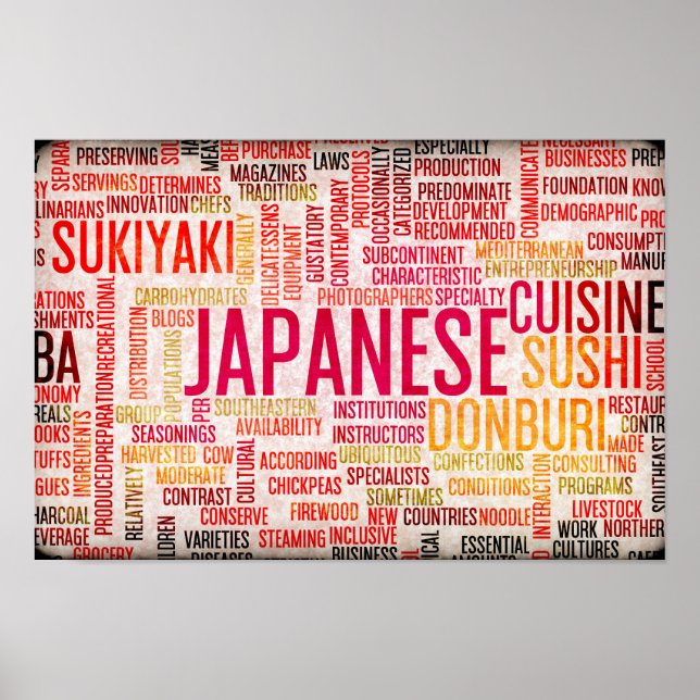 Poster Fundo dos menus da Comida e da cozinha japonesa (Frente)