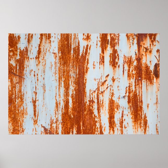 Poster fundo e textura de parede de aço enferrujado grung (Frente)