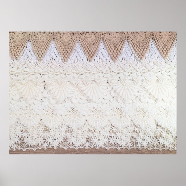 Poster Fundo e textura do pano de rendas (Frente)