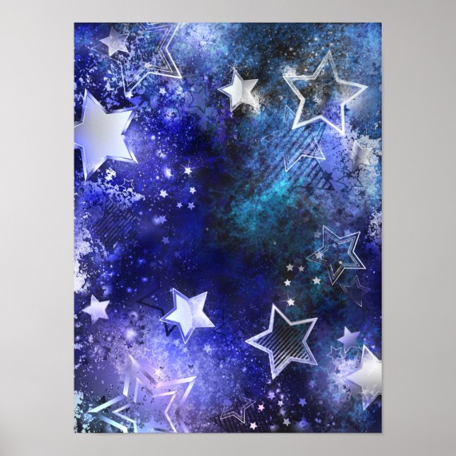Poster Fundo Espacial com Estrelas (Frente)
