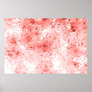 Poster Fundo floral abstrato de flores cor-de-rosa sobre