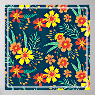 Poster Fundo Floral Belo Design-46566