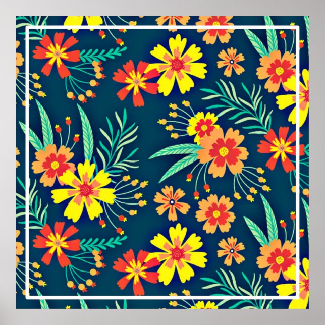 Poster Fundo Floral Belo Design-46566 (Frente)
