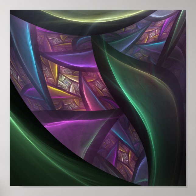 Poster Fundo Fractal abstrato (Frente)