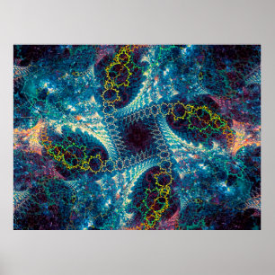 Poster fundo fractal de abstrato - i gerado por computado