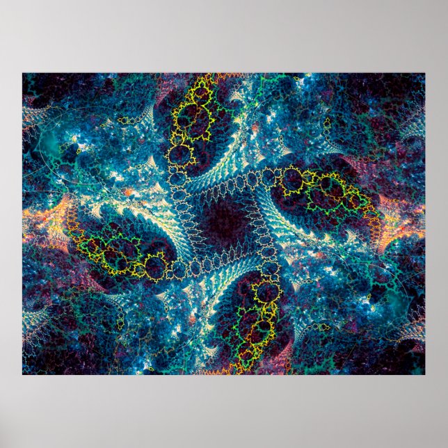 Poster fundo fractal de abstrato - i gerado por computado (Frente)
