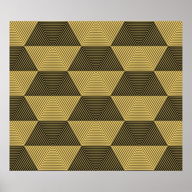 Poster fundo geométrico abstrato. Malha hexagonal com (Frente)