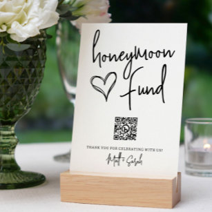 Poster Fundo Honeymoom de Casamento com Sinal de Código Q