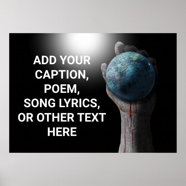 Poster Fundo Mão Segurando Globo (Frente)