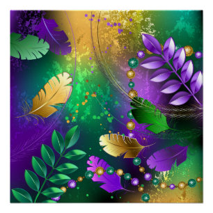 Póster Fundo márdi iridescente com miçangas