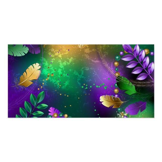 Póster Fundo márdi iridescente com miçangas (Frente)
