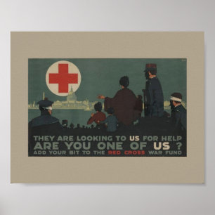 Póster Fundo militar da guerra da cruz vermelha da guerra