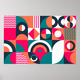 Poster Fundo mural geométrico. Estilo moderno vintage i