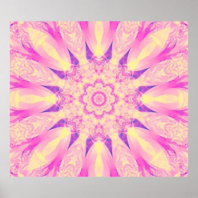 Poster fundo pastel de abstrato caleidoscópio. Bonita (Frente)