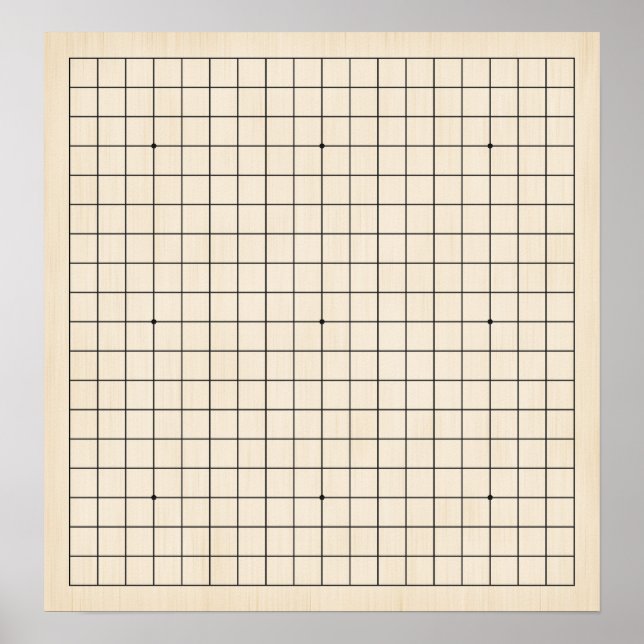 Poster Fundo Personalizável de Madeira Pálida Goban 19X19 (Frente)