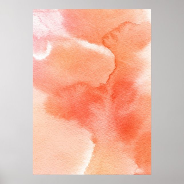 Póster fundo pintado manualmente com abstrato d aquarela (Frente)