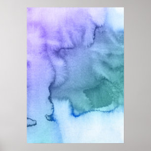 Poster Fundo pintado mão 6 da aguarela abstrata