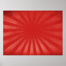 Poster Fundo Red Sunburst - Textura Retro Vintage