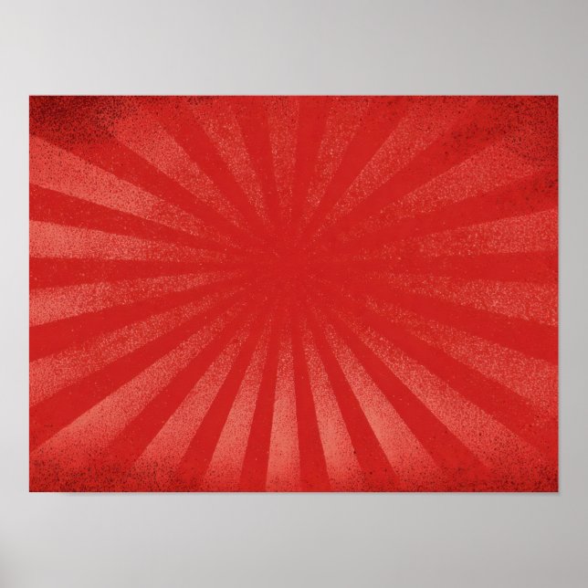 Poster Fundo Red Sunburst - Textura Retro Vintage (Frente)
