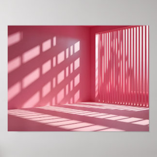 Poster Fundo Rosa Elegante com Luz e Tocar Sombra