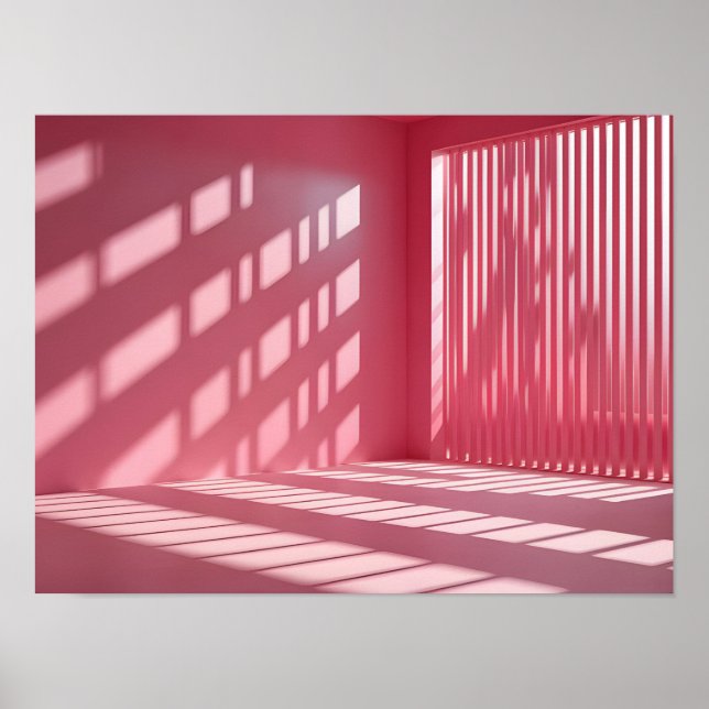 Poster Fundo Rosa Elegante com Luz e Tocar Sombra (Frente)