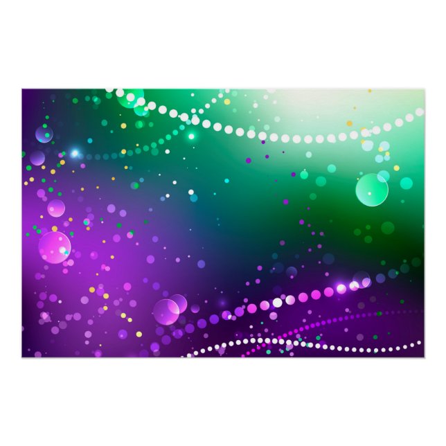 Póster Fundo Roxo Festivo do Carnaval (Frente)