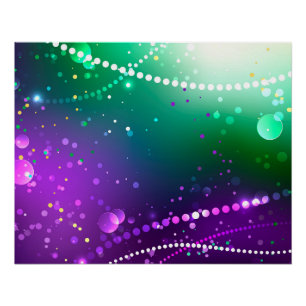 Póster Fundo roxo festivo do Mardi Gras