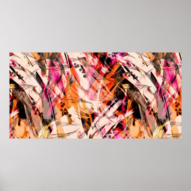 Poster Fundo sem costura da coleção de aquarelas, pintura (Frente)